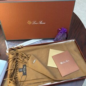 Loro Piana Camel Cashmere Scarf Original Package Like New SPRING SALE🌷